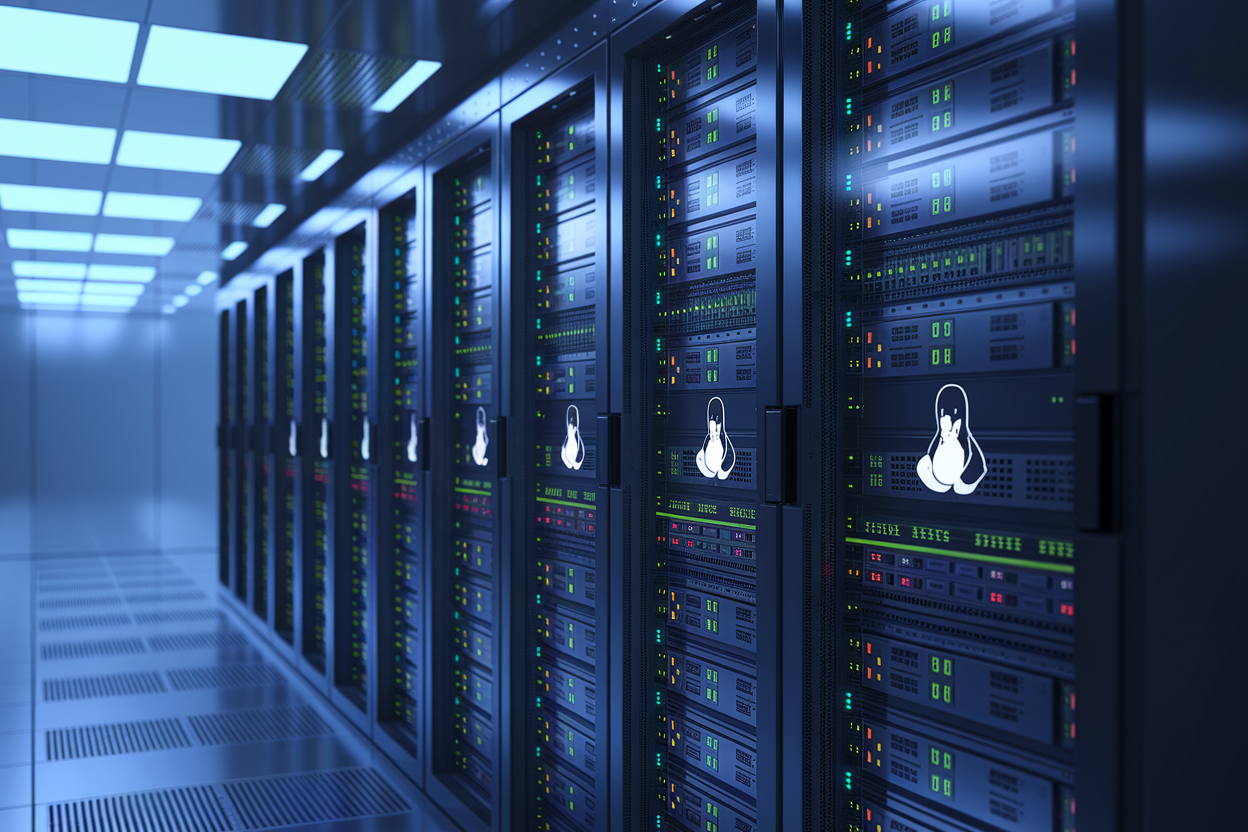 baie-serveurs-centre-donnees-logos-linux