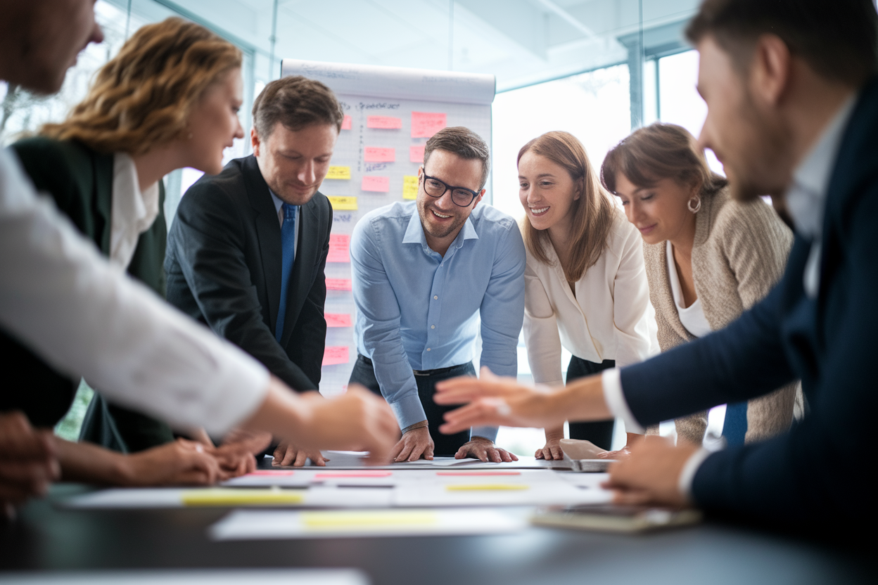groupe-professionnels-paperboard-bureau