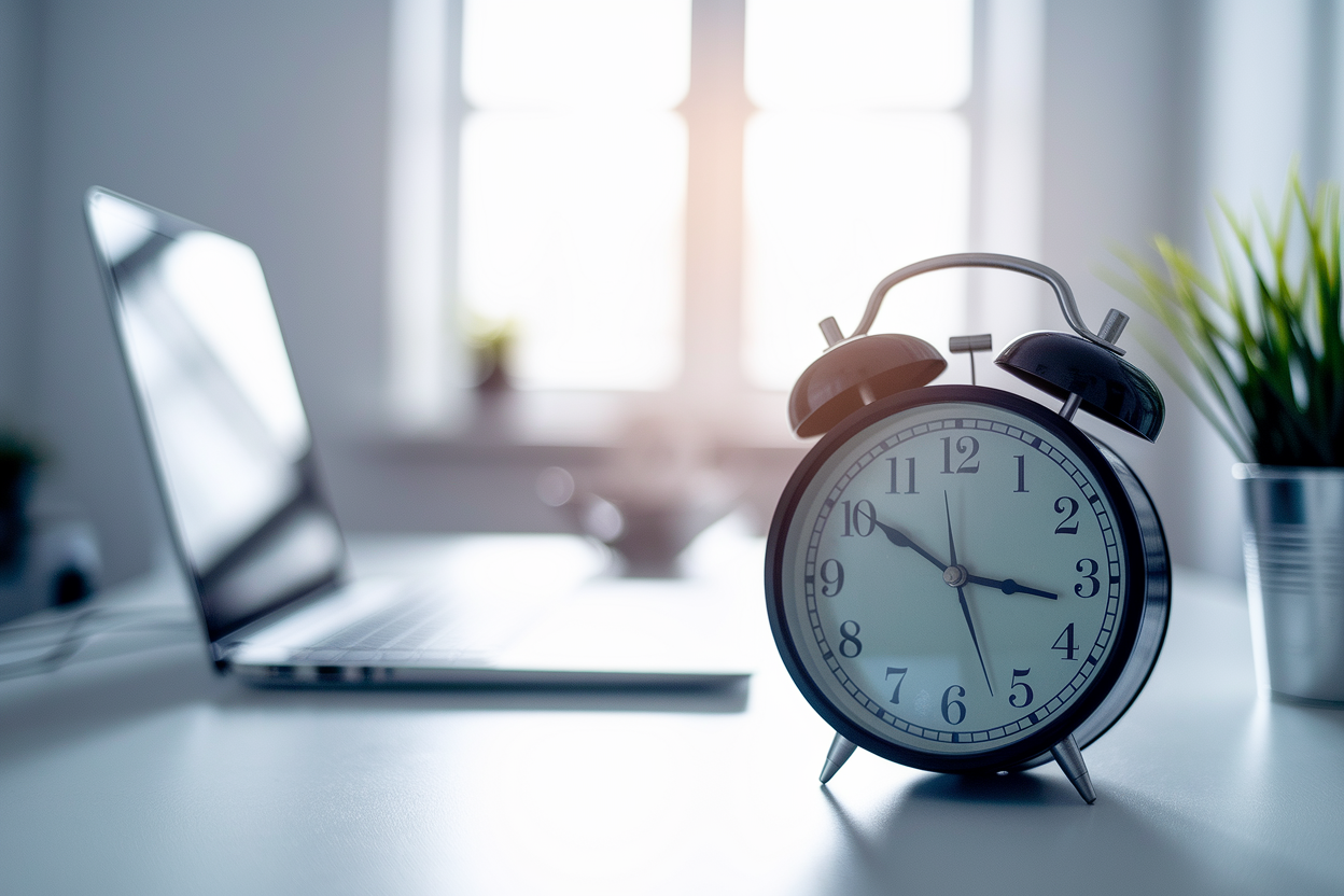 horloge-analogique-5h55-bureau-matin