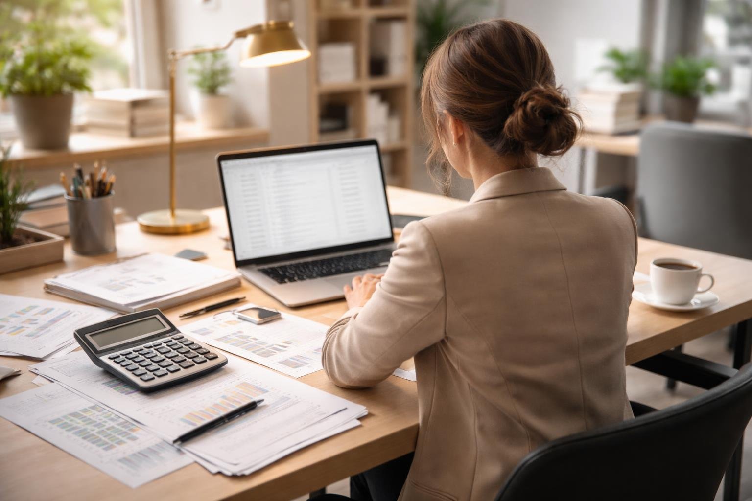 bureau-moderne-documents-ordinateur-portable