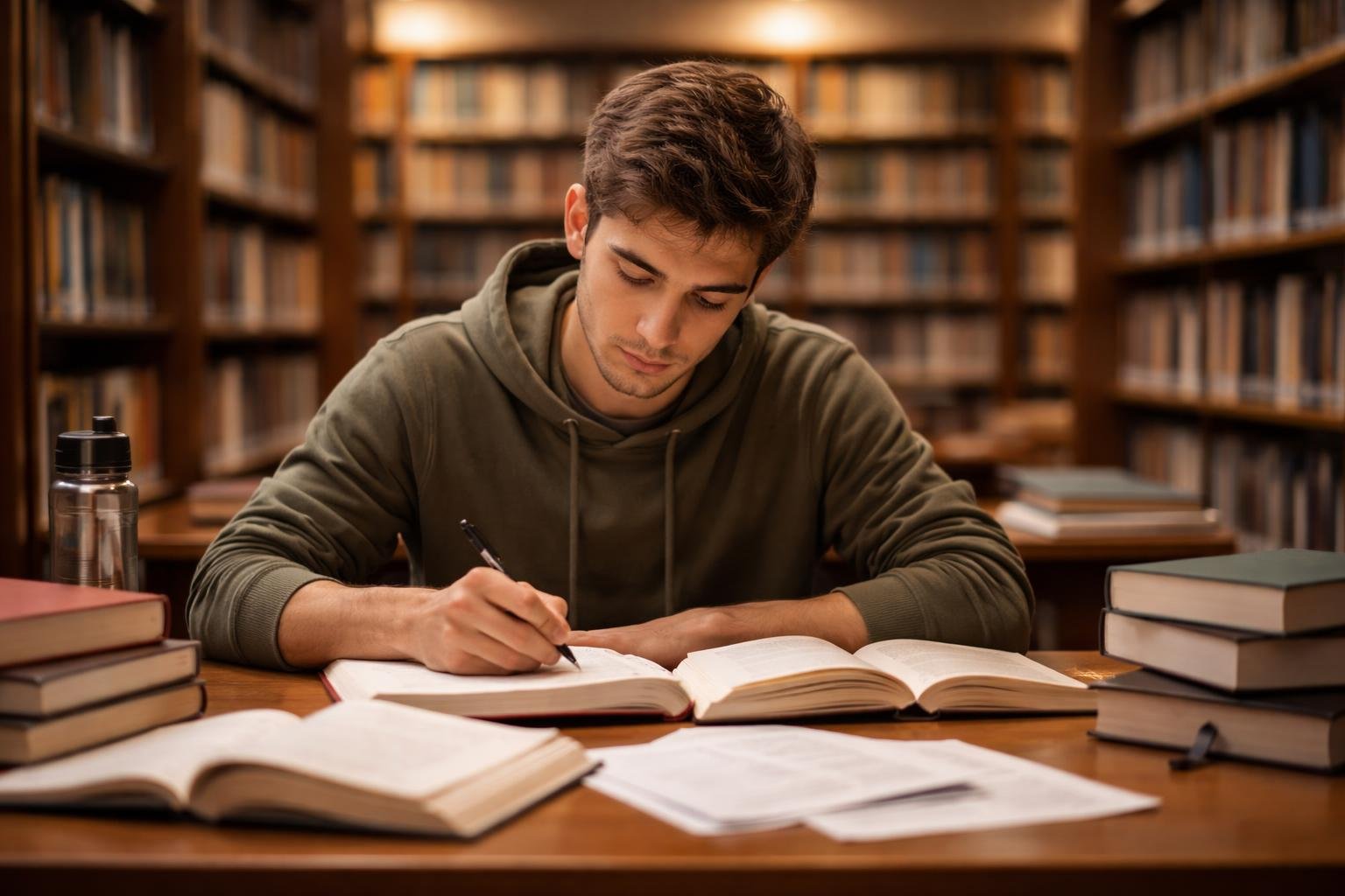etudiant-table-bibliotheque-livres-notes