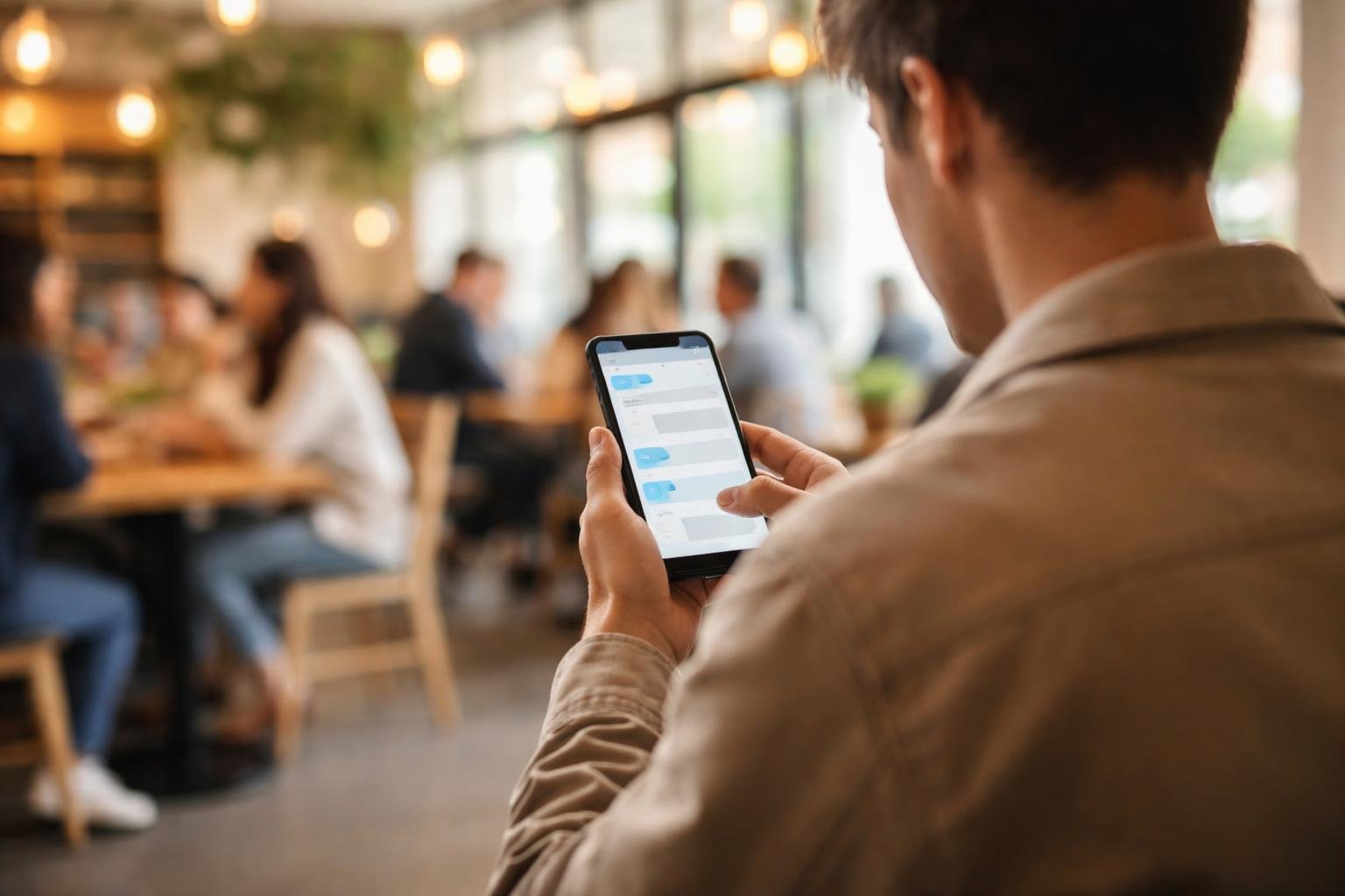 personne-dos-smartphone-cafe-moderne