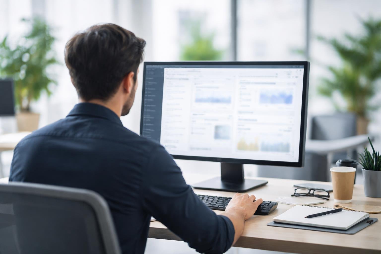 personne-bureau-ordinateur-plantes-bureau