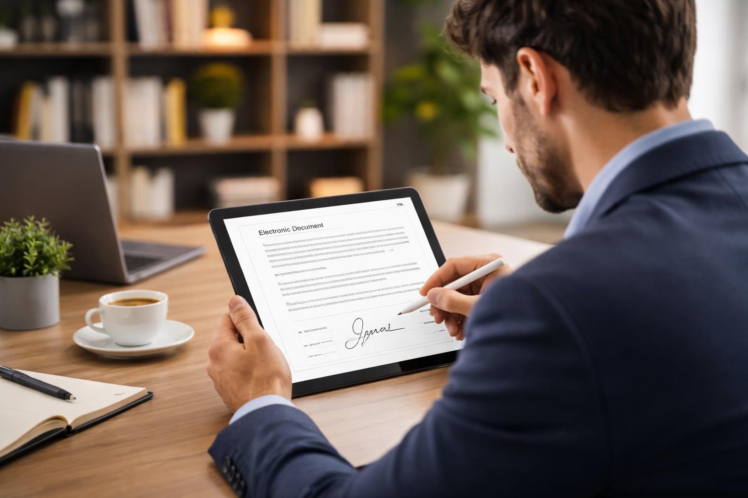 bureau-moderne-personne-tablette-document